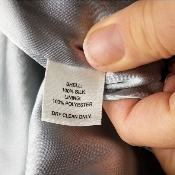 Formal Strapless Silver & Black Ombre Cocktail Silk Prom Dance Evening Dress - Picture 14 of 14